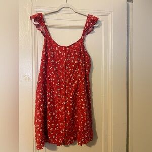 Mossimo Red Floral Sleeveless Dress